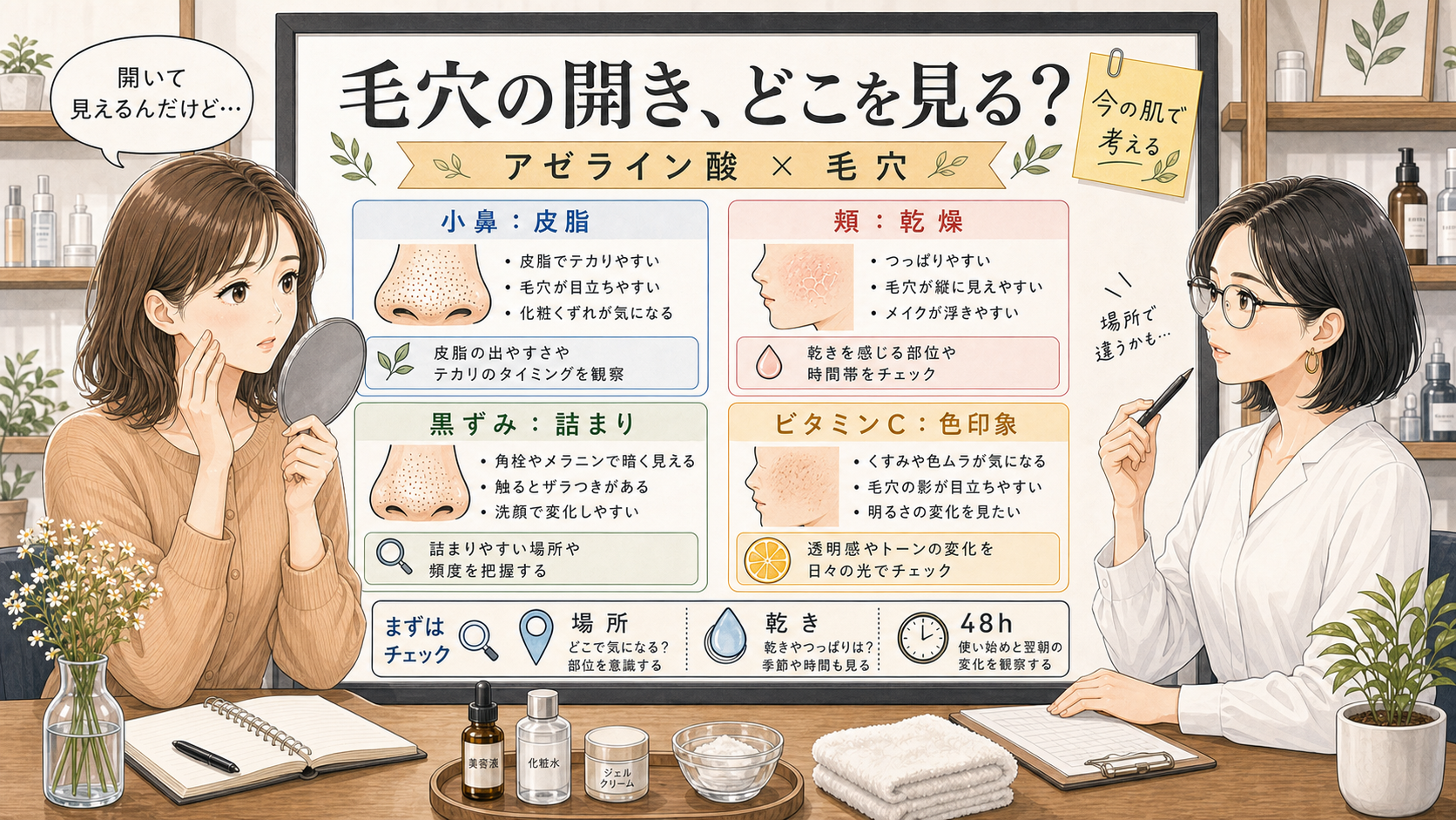 アゼライン酸と毛穴の開きを場所別に整理する美容相談アイキャッチ
