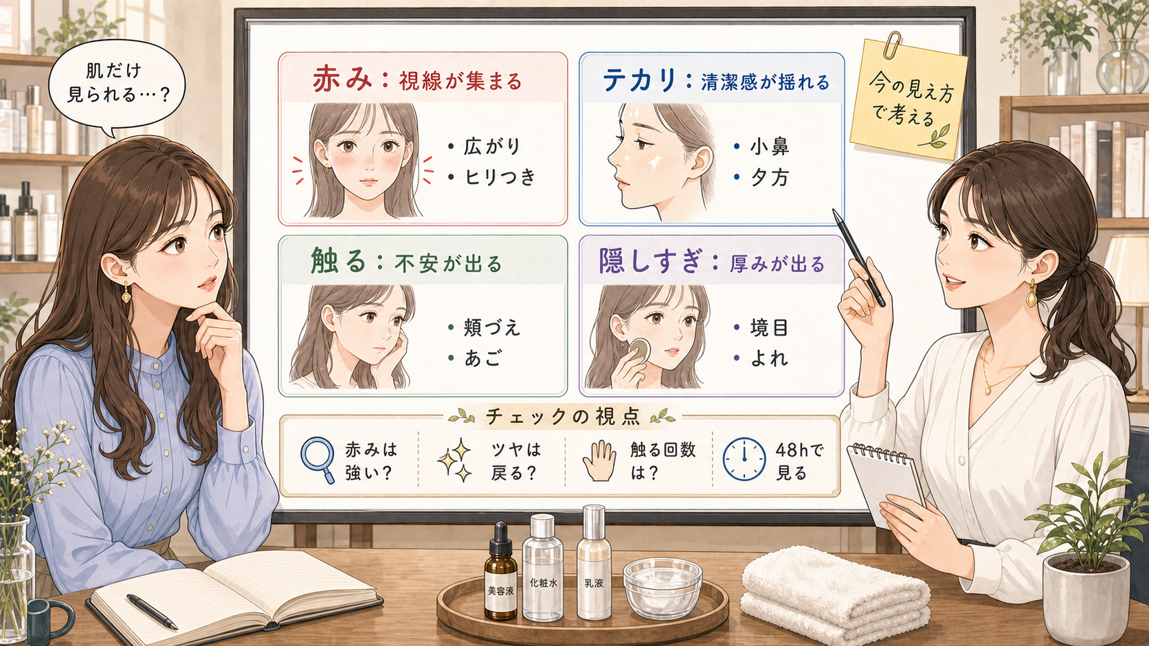ニキビの印象と清潔感を48時間で見る判断マップ