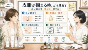 皮脂が固まるように見える毛穴を白い詰まり・黄ばみ・戻り方で見る1433基準の美容メディア挿絵アイキャッチ