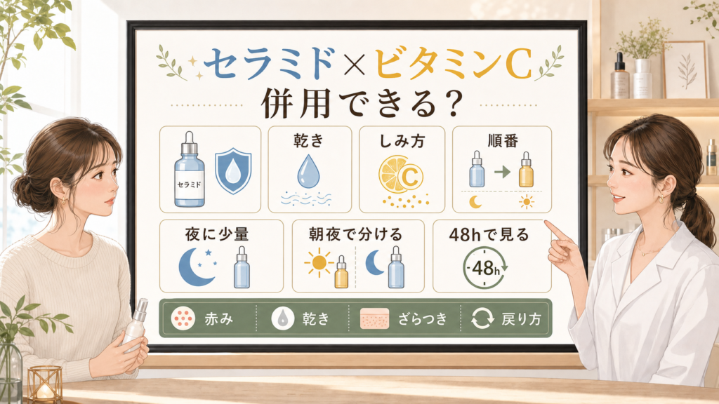 セラミドとビタミンCの併用順番と48時間の見方