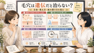 毛穴は遺伝だと治らないのかを土台と見え方で整理するアイキャッチ