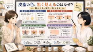 皮脂の色が黒く見える理由を酸化と影で整理するアイキャッチ