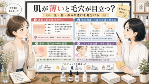 肌が薄いと毛穴が目立つ理由を光と影で整理するアイキャッチ