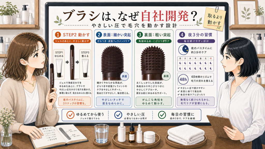 Chocobra Chocolate Brushをやさしい圧で毛穴を動かす設計として整理する相談ボード