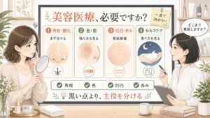 いちご鼻で美容医療とセルフケアの判断を分ける女性向け解説ボード