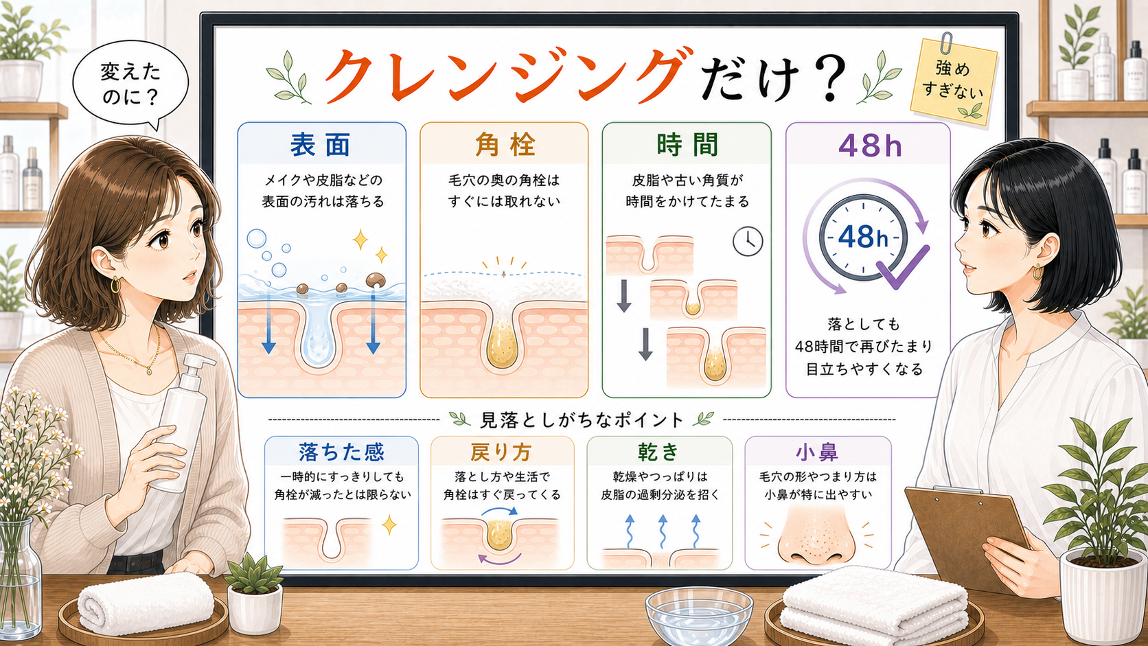 クレンジングだけでは角栓が改善しない理由を表面角栓時間48時間で整理する相談ボードのアイキャッチ