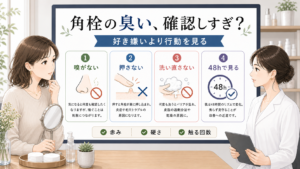 角栓の臭いを確認しすぎないために嗅がない押さない洗い直さないを整理した美容相談ボード