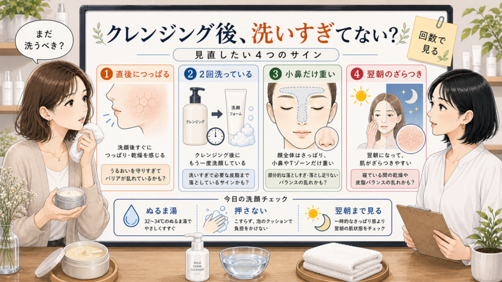 クレンジング後の洗顔を見直すためのアイキャッチ