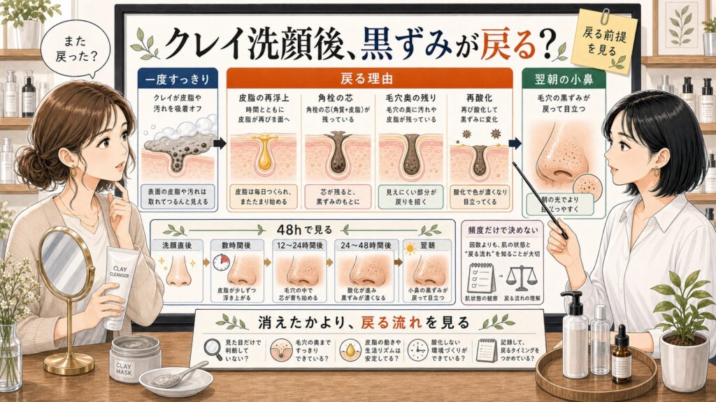 クレイ洗顔後に黒ずみが戻る流れを整理する相談ボード