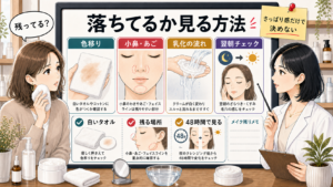 クレンジングクリーム後の色移り・残る場所・乳化・翌朝チェックを見分ける図解