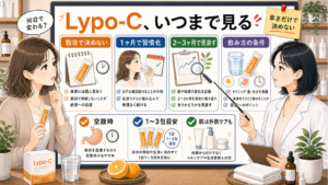 Lypo-Cを何日で判断せず1ヶ月・2〜3ヶ月・飲み方条件で見直すための図解