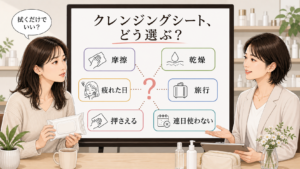 クレンジングシートの選び方を摩擦・乾燥・疲れた日・旅行で整理する読者と専門家のアイキャッチ