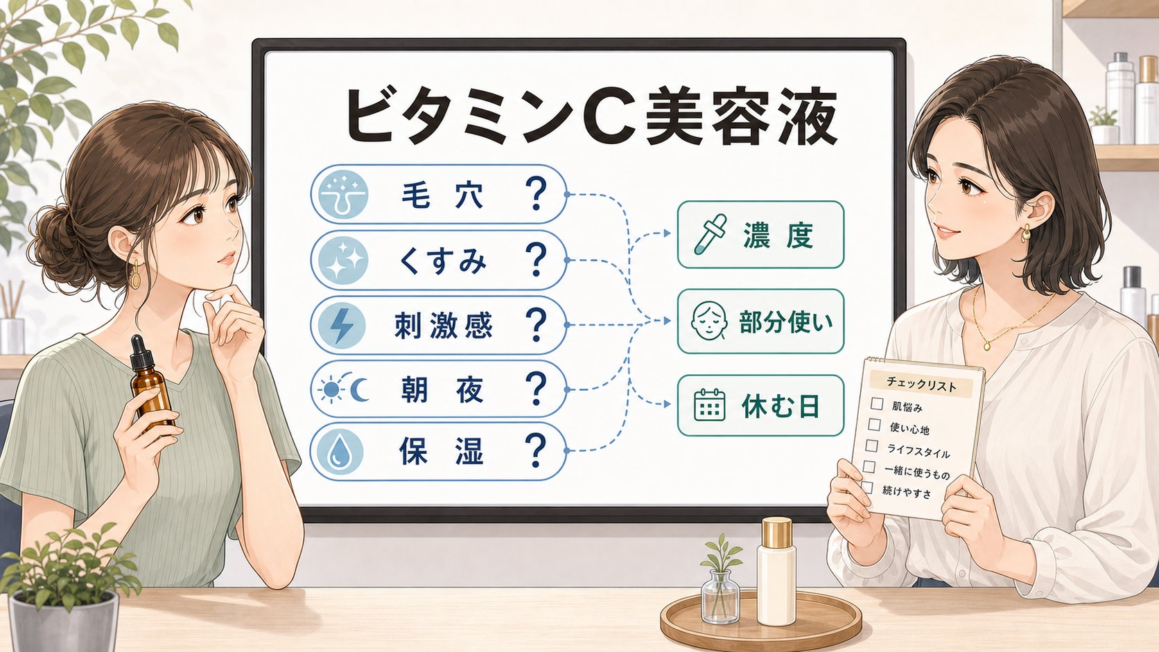 ビタミンC美容液を毛穴、くすみ、刺激感で選ぶ読者と専門家のアイキャッチ