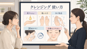 シュウウエムラのクレンジングの使い方を量・乳化・すすぎで迷う読者と専門家のアイキャッチ