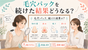 毛穴パックを続けた結果を取れた量・赤み・乾き・戻り方で示す相談ボード