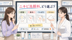 ニキビ洗顔料の選び方を皮脂・赤み・つっぱり・こすらない洗い方で整理するアイキャッチ