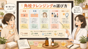 角栓に使うクレンジングを肌質別に選ぶための千冬のアイキャッチ
