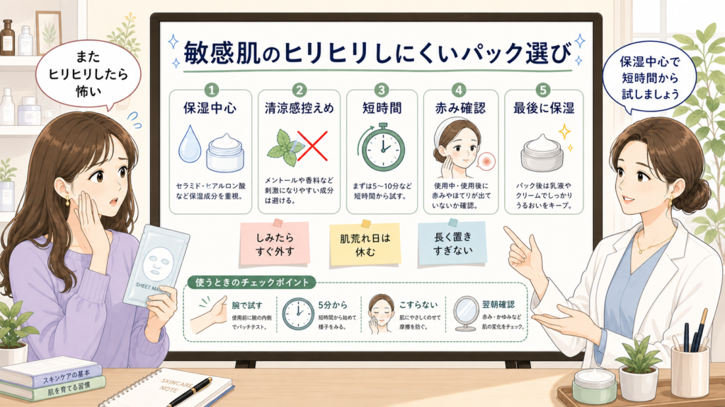 敏感肌のパックを保湿中心で短時間から試す相談ボード