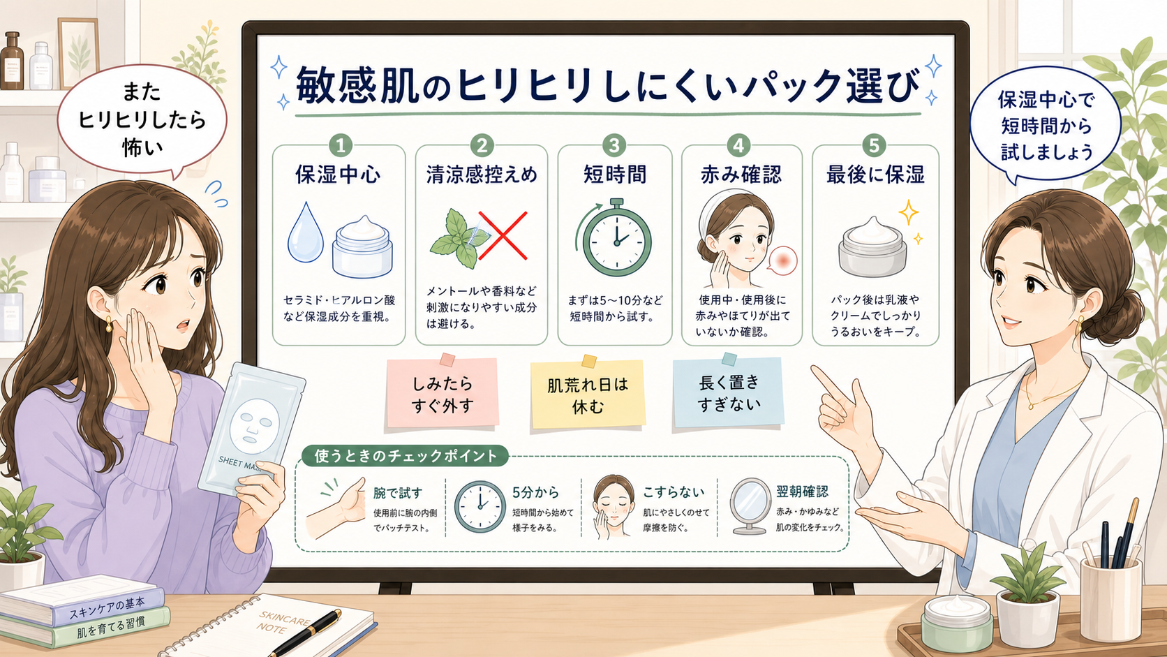 敏感肌のパックを保湿中心で短時間から試す相談ボード
