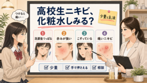 高校生ニキビに化粧水がしみる時に少量と乳液を見直す相談ボード