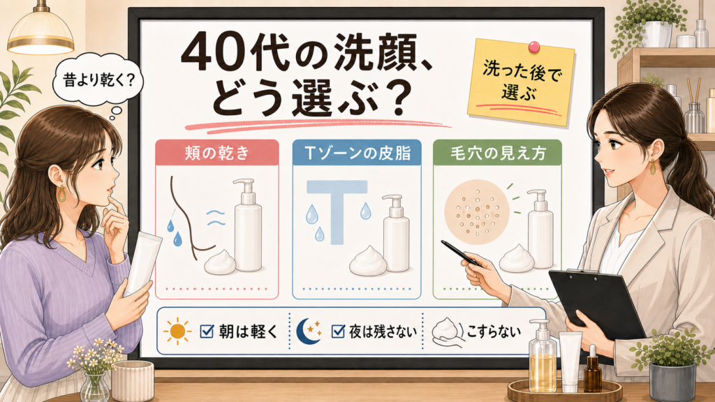 40代の洗顔料を乾燥と皮脂と毛穴で選ぶ相談ボード