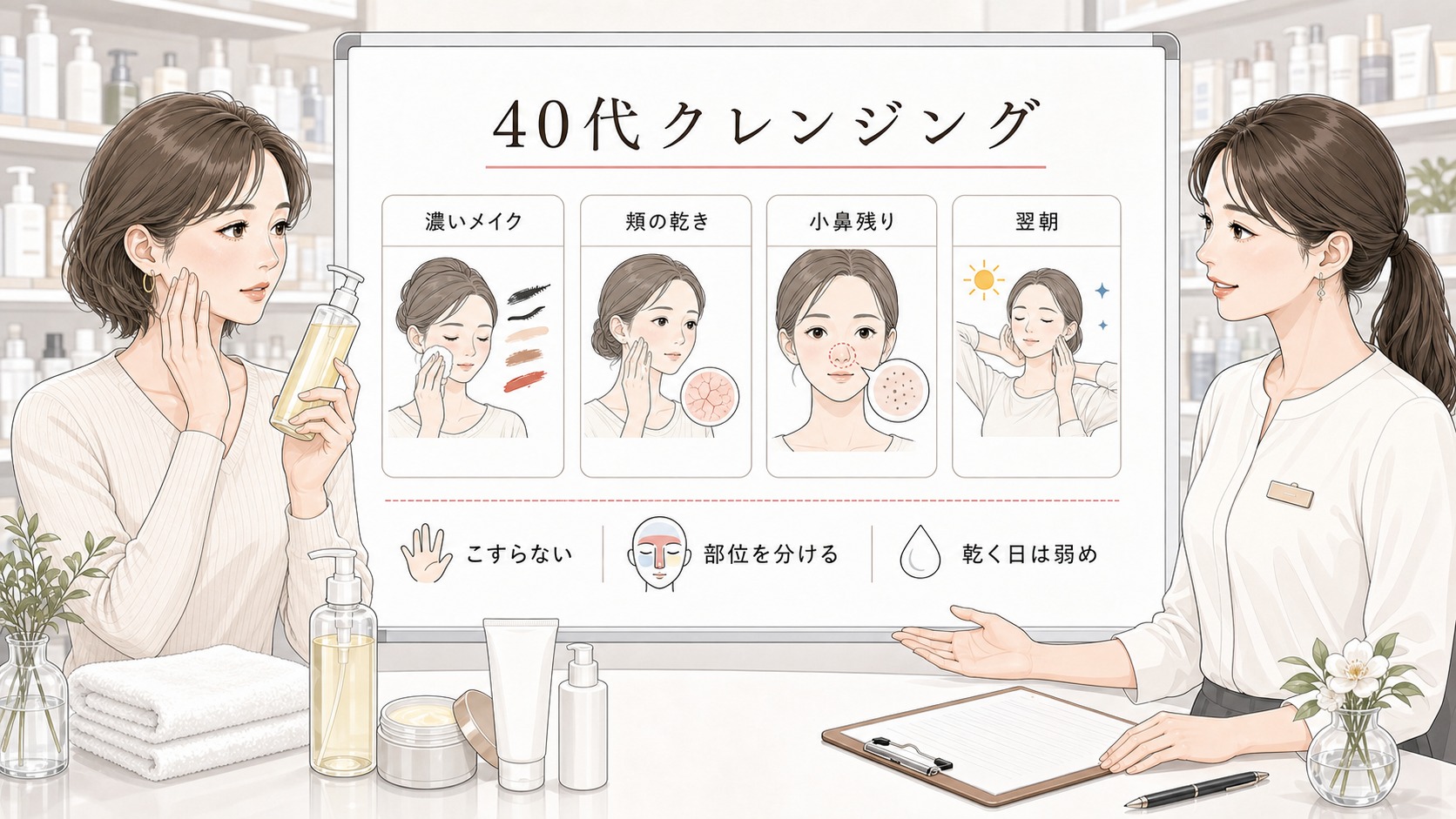 40代のドラッグストアクレンジングおすすめは？乾燥・メイク・毛穴で選ぶ