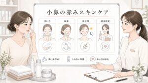 小鼻の赤みにスキンケアを選ぶなら？洗い方・保湿・休む日で考える