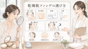 乾燥肌のファンデおすすめは？粉っぽさ・毛穴落ち・保湿で選ぶ