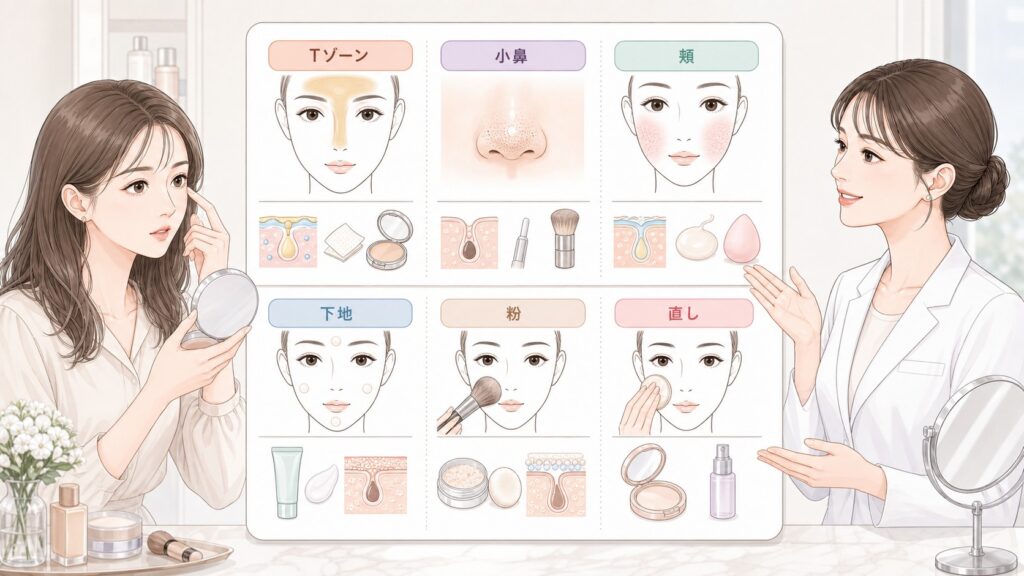 脂性肌のファンデおすすめは？皮脂・毛穴落ち・下地で選ぶ