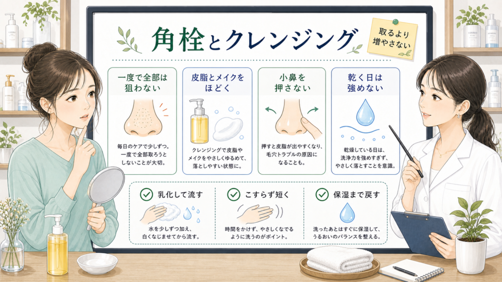 角栓が気になる時のクレンジングを一度で取るより増やさない視点で整理する1207基準アイキャッチ