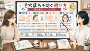 開き毛穴に合うファンデーションと毛穴落ちを防ぐ選び方を整理するアイキャッチ