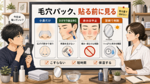 メンズの毛穴パックを小鼻、ひげそり後、赤み、翌朝で判断する1207基準の再生成アイキャッチ