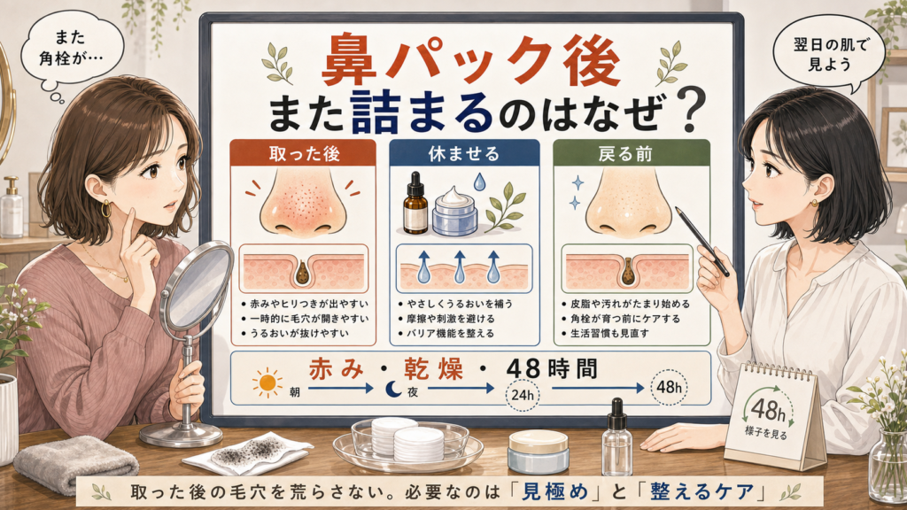 鼻パック後にまた角栓が詰まる理由を赤み・乾燥・48時間で整理する相談ボード