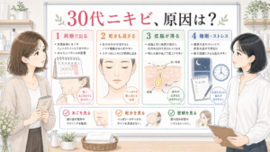 30代でニキビが増える原因をあごや乾きから整理する美容相談ボード