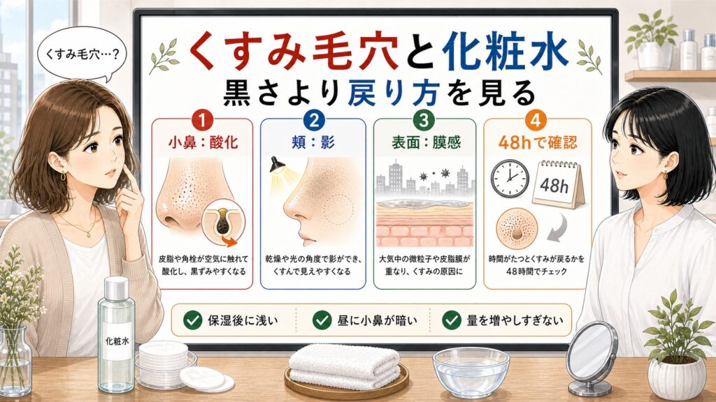 dull skin and pore flow のアイキャッチ