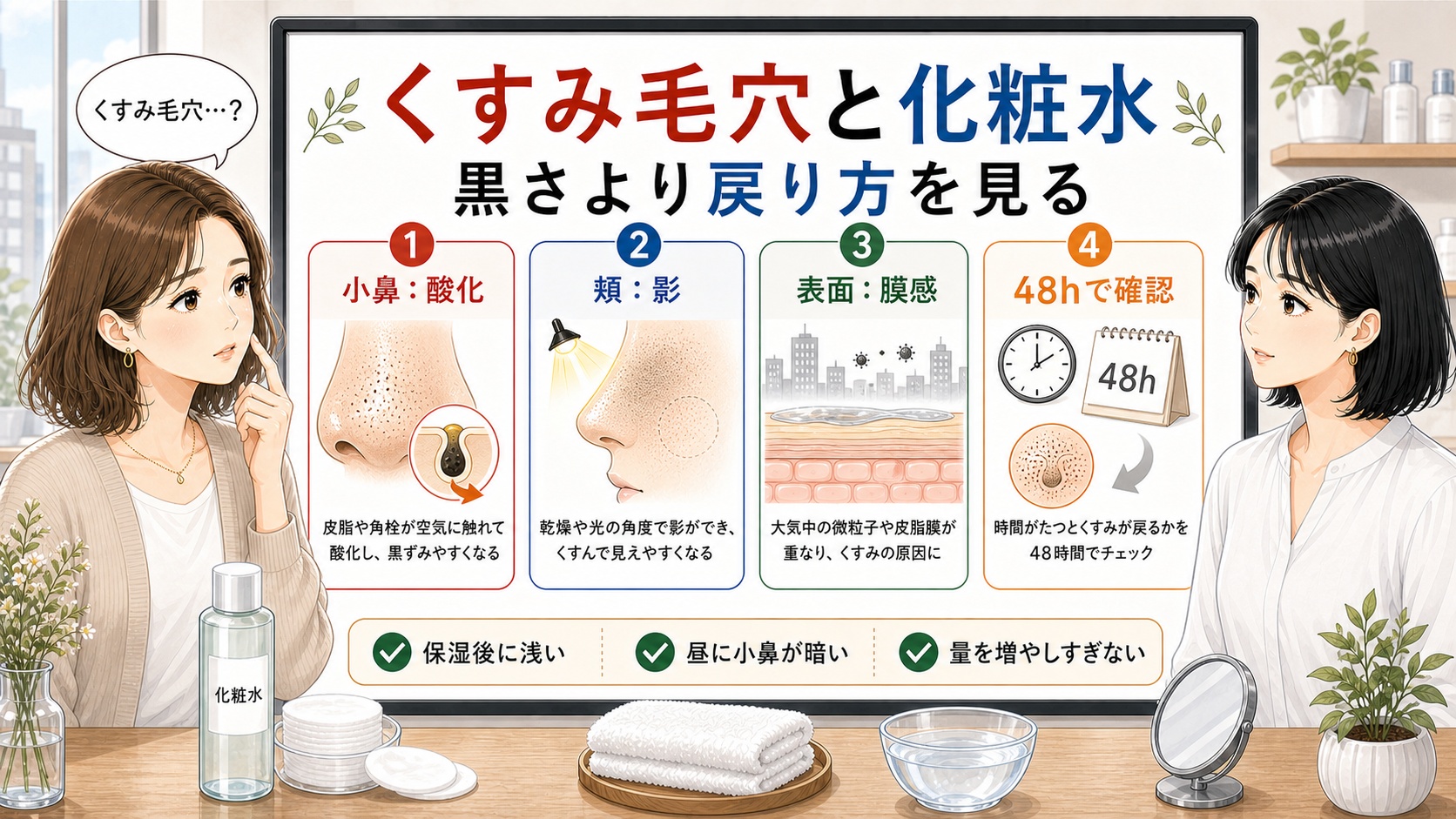 dull skin and pore flow のアイキャッチ