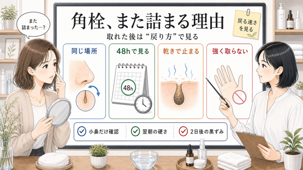角栓がまた詰まる理由を戻り方と48時間で整理する相談ボード