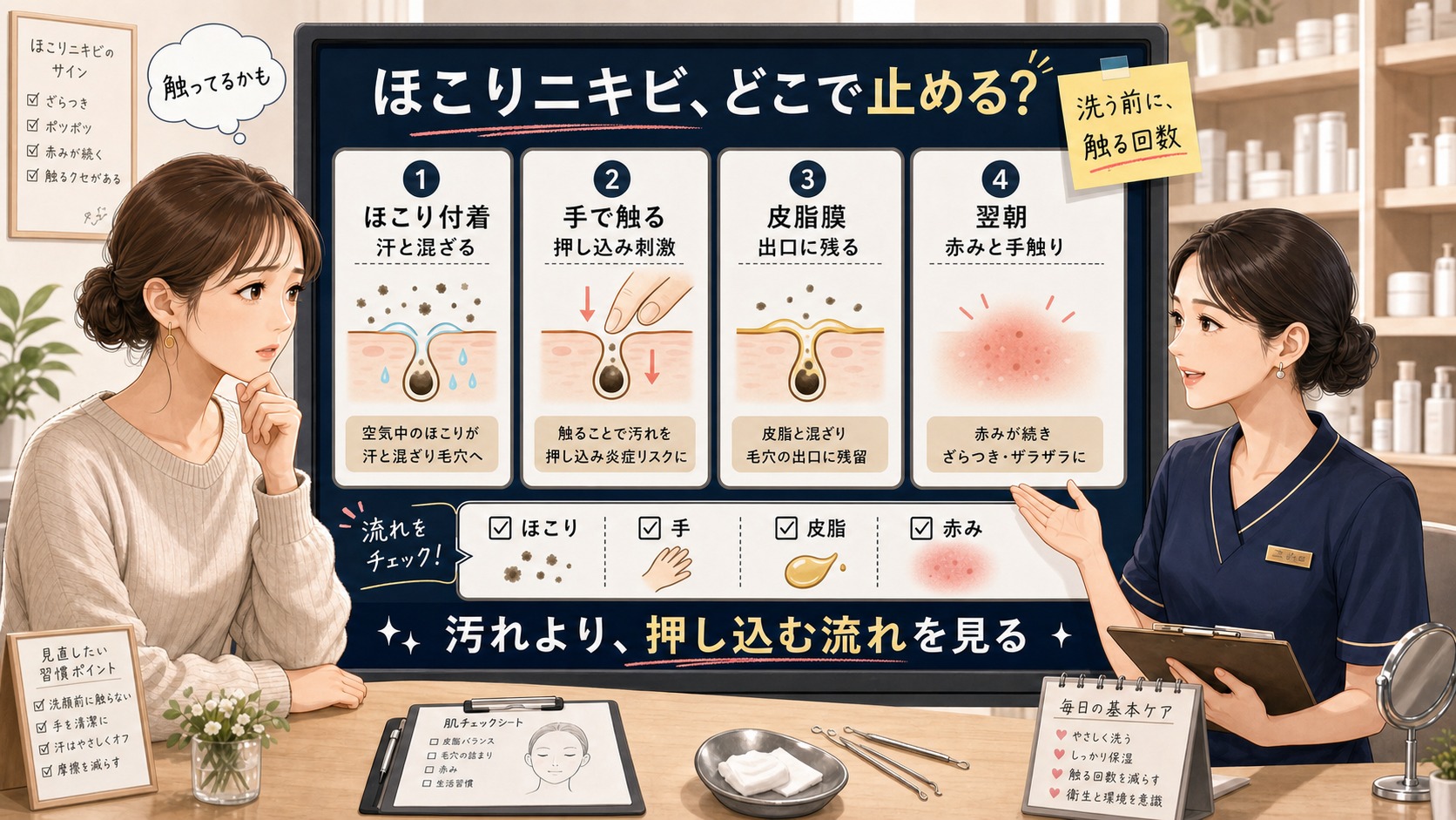 手が汚れているとニキビが治らない？──菌・皮脂・炎症の科学的関係