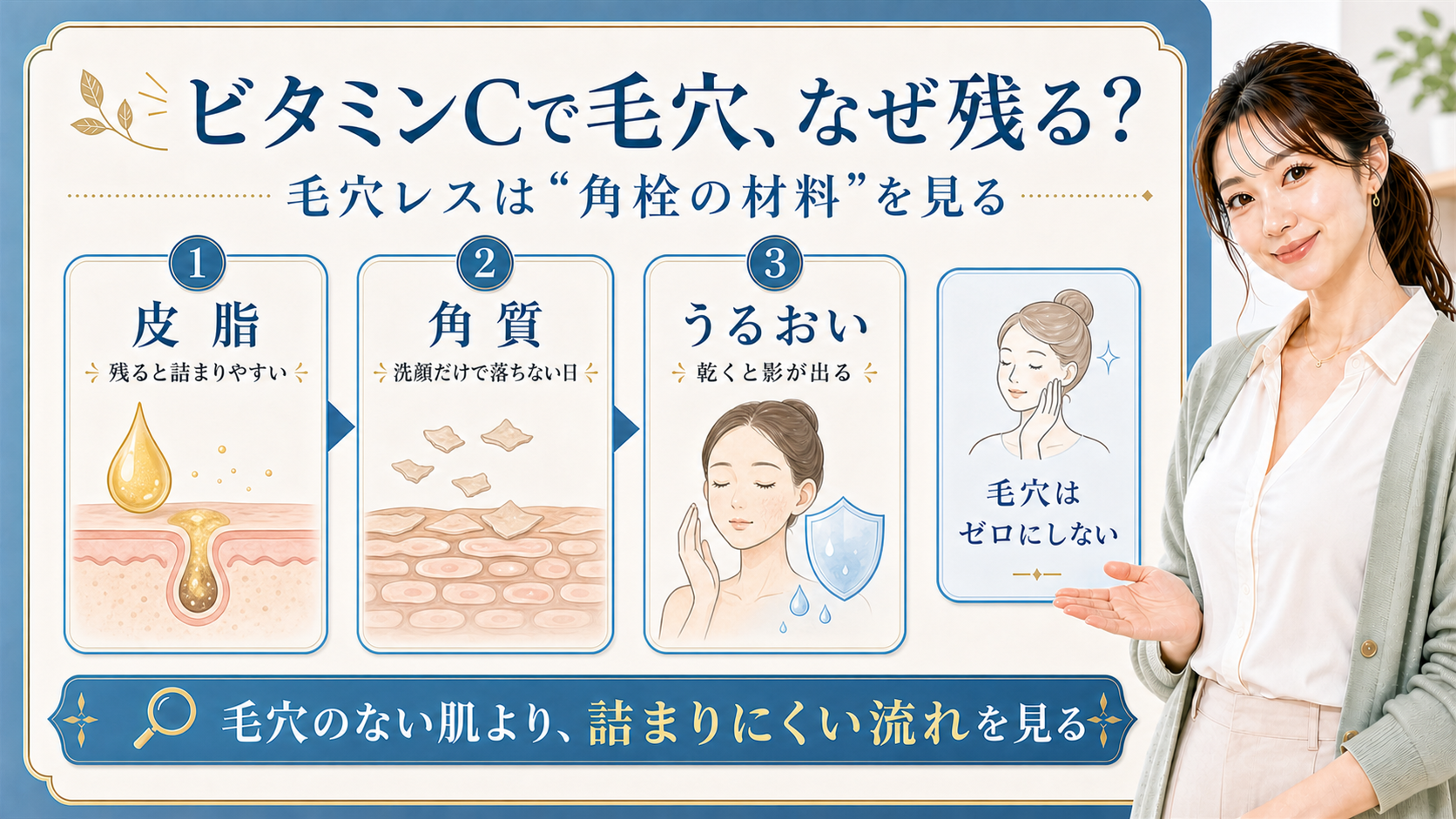 ビタミンCでも毛穴が残る理由を皮脂・角質・うるおいで整理したアイキャッチ