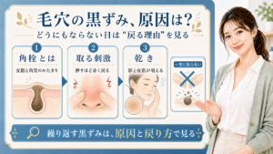 繰り返す毛穴黒ずみの原因を角栓・刺激・乾きで整理したアイキャッチ