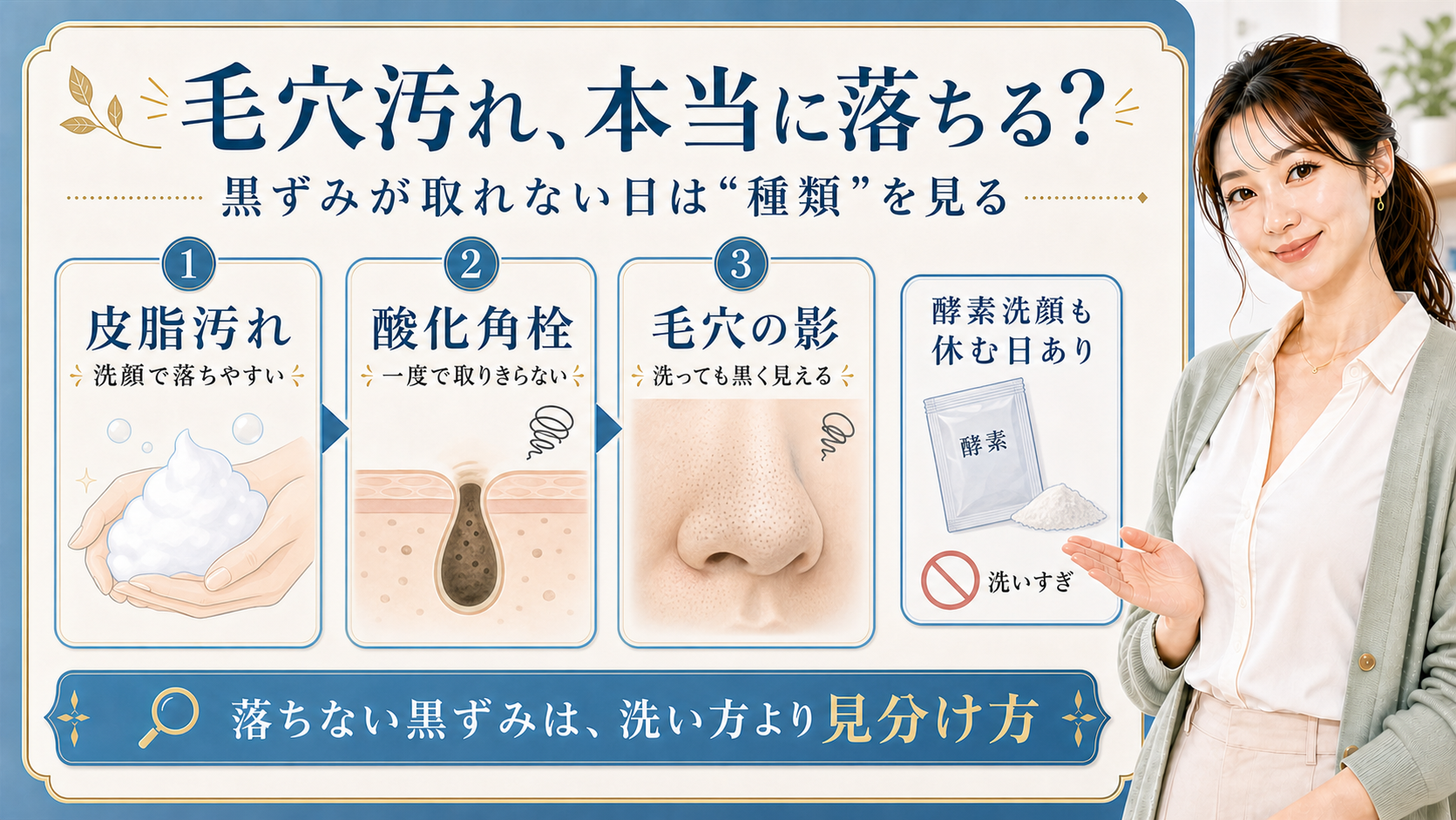毛穴汚れが本当に落ちるかを皮脂汚れ・酸化角栓・毛穴の影で整理したアイキャッチ