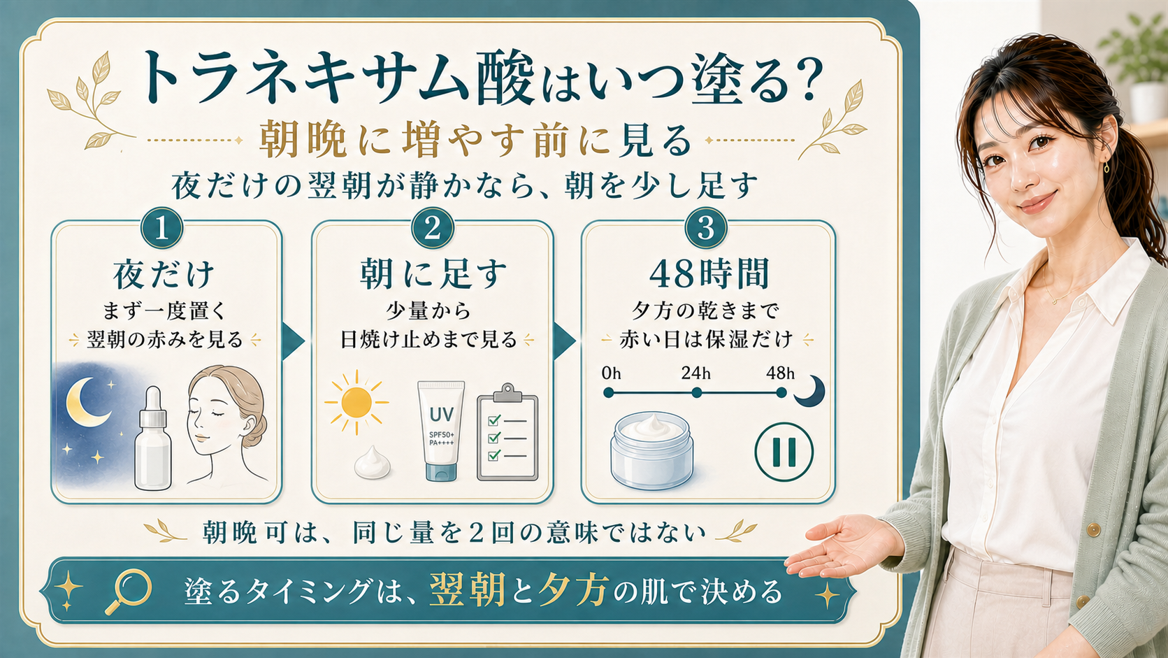 トラネキサム酸は朝晩に増やす前に見る