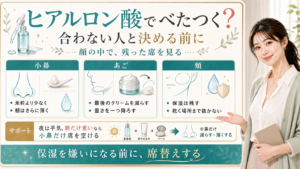 ヒアルロン酸でべたつくなら合わない人と決める前に席替えする
