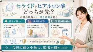 セラミドとヒアルロン酸どっちが先かは困る時間を見る