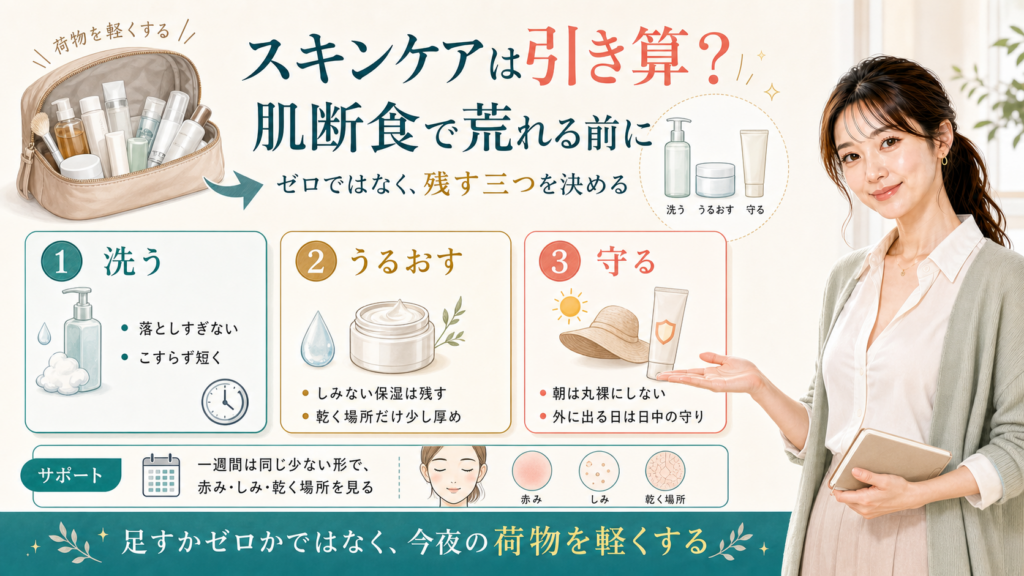 スキンケアは引き算でも肌断食で荒れる前に残す三つを決める