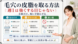 毛穴の皮脂を取る方法は週1を強くせず小鼻だけ短い予約にする
