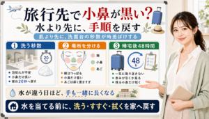 旅行先で小鼻が黒い時は水より先に洗う秒数と手順を戻す