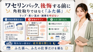 ワセリンパックで後悔する前に角栓取りではなくふた係としてラップ長い温め綿棒を避ける