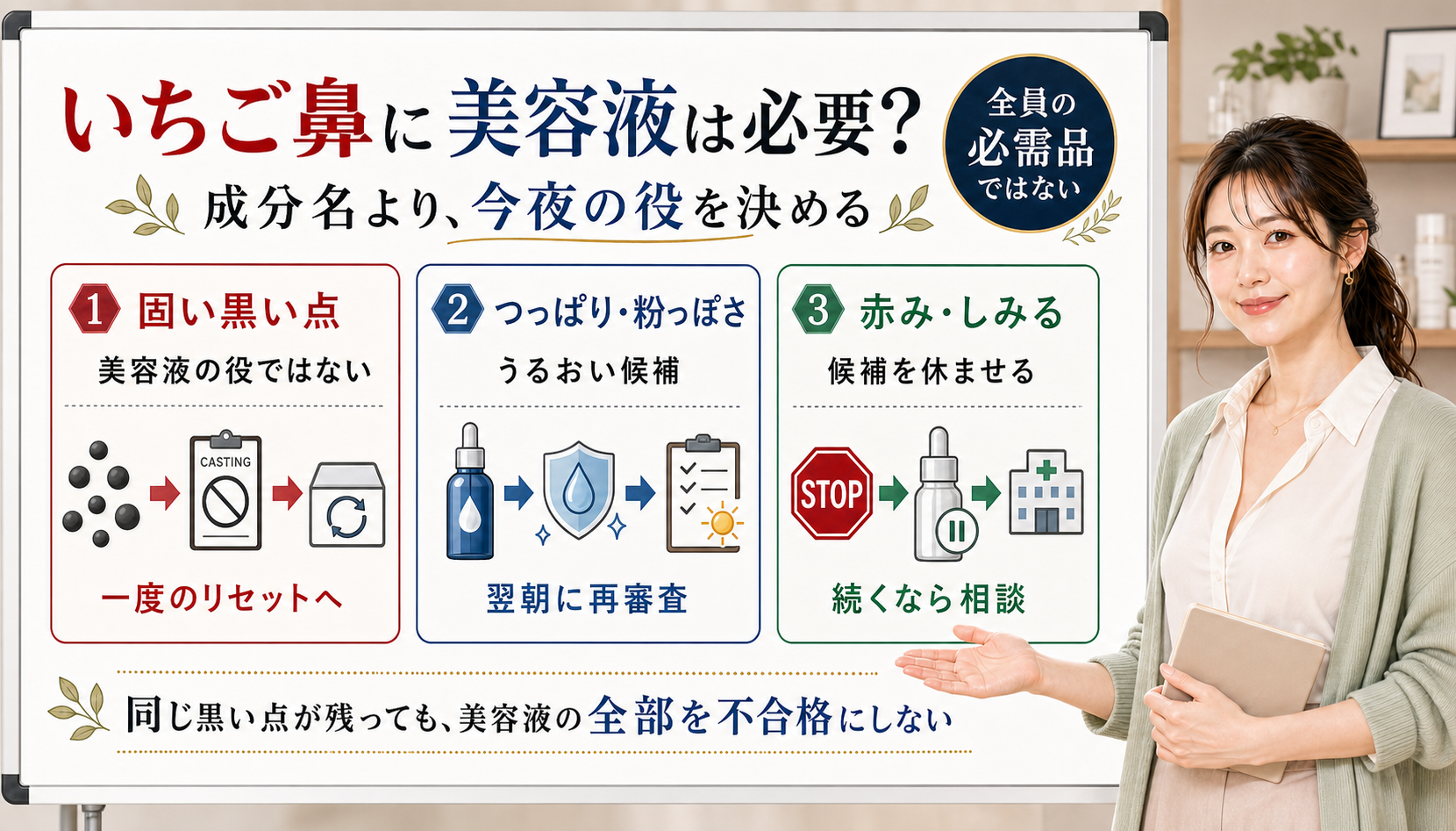 いちご鼻に美容液は必要か固い黒い点やつっぱりや赤みで今夜の役を分ける