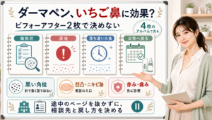 ダーマペンはいちご鼻の黒い角栓を抜く話ではなく4枚のアルバムで相談先と戻し方を見る